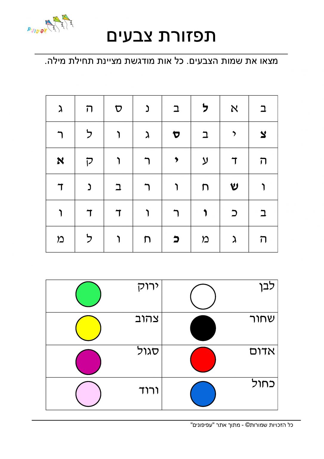 תפזורת - עפיפונים - למידה בהנאה