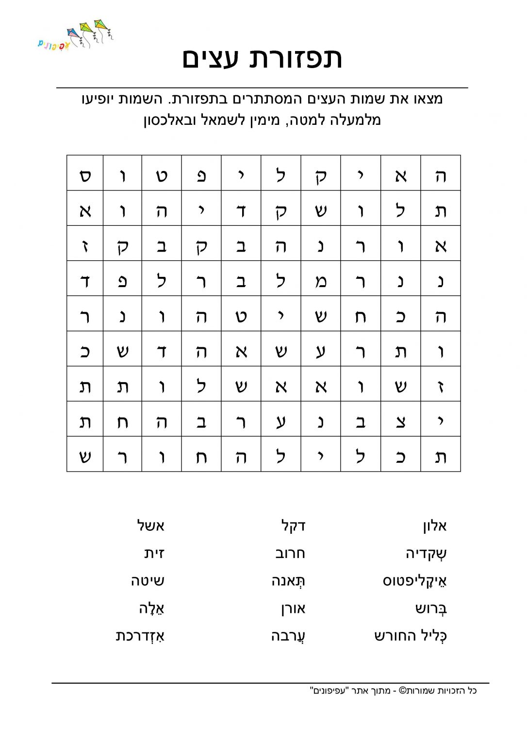 תפזורת - עפיפונים - למידה בהנאה